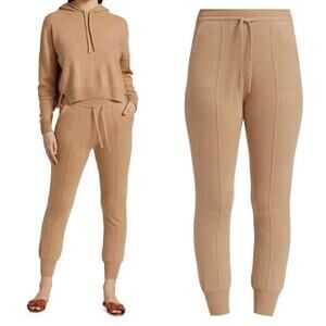 Naadam Cashmere tan joggers size medium